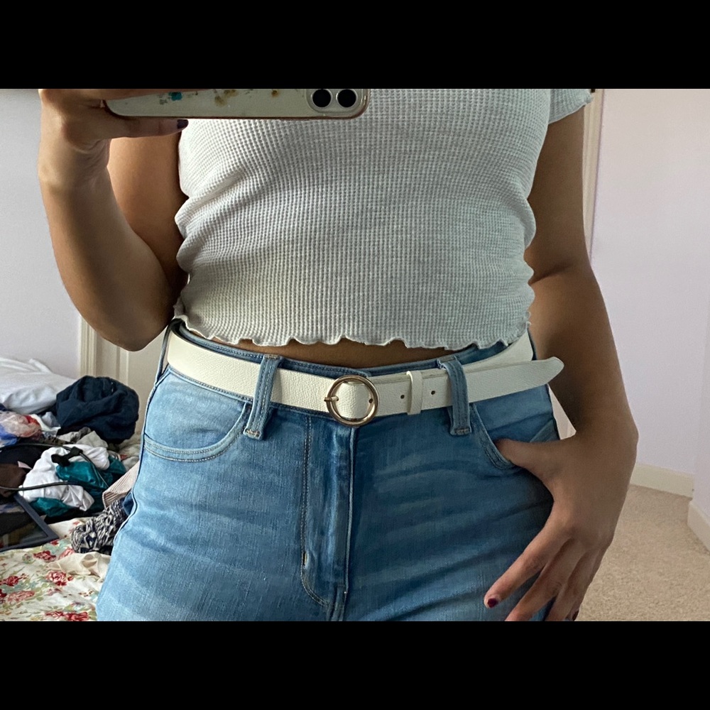 White Faux Leather H&M Belt